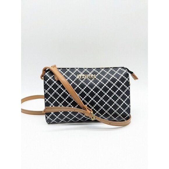 KENNETH COLE REACTION faux-leather women's crossbody bag - BLACK/WHITE - Picture 8 of 9